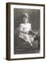 Girl Sitting on Table-null-Framed Art Print