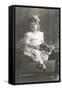 Girl Sitting on Table-null-Framed Stretched Canvas