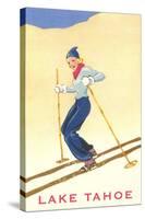 Girl Skiing, Lake Tahoe-null-Stretched Canvas