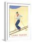 Girl Skiing, Lake Tahoe-null-Framed Art Print