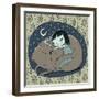 Girl Sleeps with Cat-Elena Barenbaum-Framed Art Print