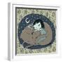 Girl Sleeps with Cat-Elena Barenbaum-Framed Art Print