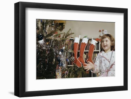 Girl Smiling on Christmas Morning-William P. Gottlieb-Framed Photographic Print