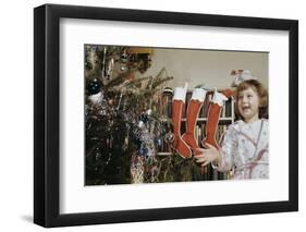 Girl Smiling on Christmas Morning-William P. Gottlieb-Framed Photographic Print