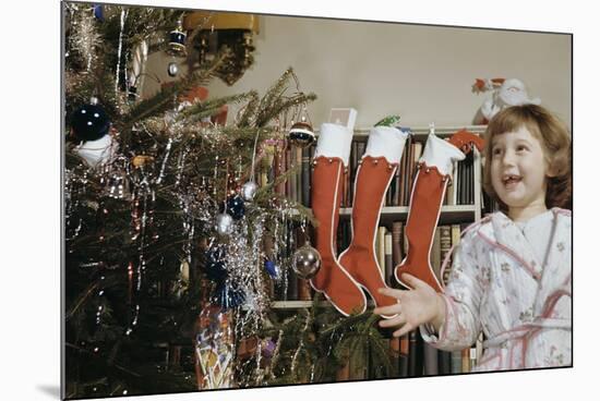 Girl Smiling on Christmas Morning-William P. Gottlieb-Mounted Photographic Print