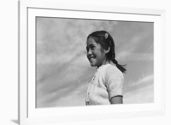 Girl Smiling-Ansel Adams-Framed Premium Giclee Print