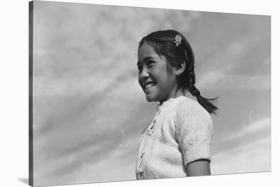 Girl Smiling-Ansel Adams-Stretched Canvas