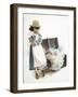 Girl Standing by Stuffed Chest-Nora Hernandez-Framed Giclee Print