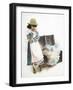 Girl Standing by Stuffed Chest-Nora Hernandez-Framed Giclee Print