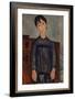 Girl Standing in a Black Pinafore, 1918-Amedeo Modigliani-Framed Giclee Print
