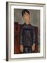 Girl Standing in a Black Pinafore, 1918-Amedeo Modigliani-Framed Giclee Print