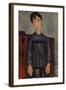 Girl Standing in a Black Pinafore, 1918-Amedeo Modigliani-Framed Giclee Print