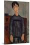 Girl Standing in a Black Pinafore, 1918-Amedeo Modigliani-Mounted Giclee Print