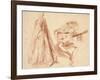 Girl Standing in Profile to Left-Jean Antoine Watteau-Framed Giclee Print