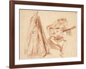 Girl Standing in Profile to Left-Jean Antoine Watteau-Framed Giclee Print