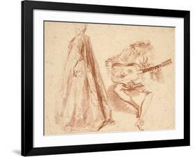 Girl Standing in Profile to Left-Jean Antoine Watteau-Framed Giclee Print