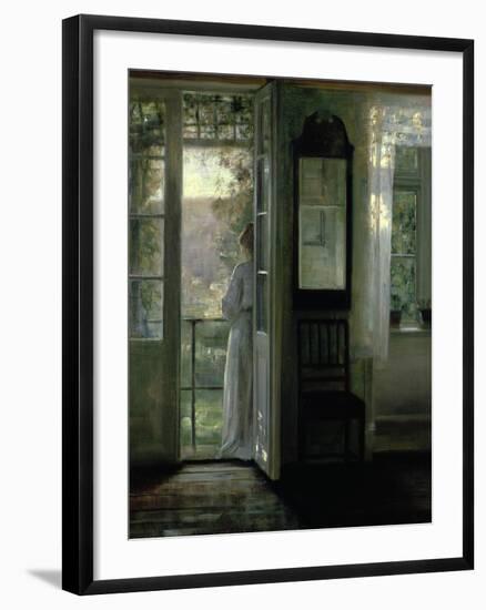 Girl Standing on a Balcony-Carl Holsoe-Framed Giclee Print