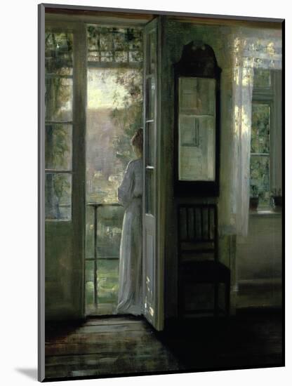 Girl Standing on a Balcony-Carl Holsoe-Mounted Giclee Print