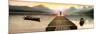 Girl Standing on a Pier over the Lake-null-Mounted Photographic Print