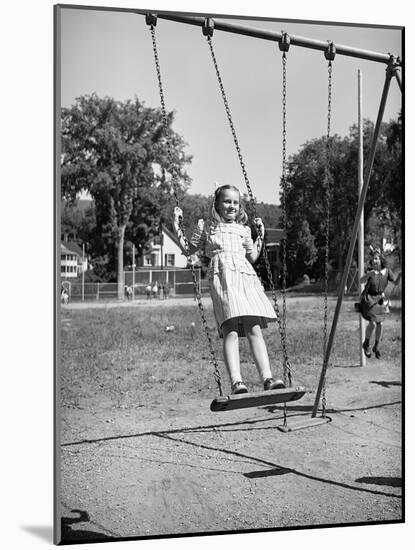 Girl Standing on Swing-Philip Gendreau-Mounted Photographic Print