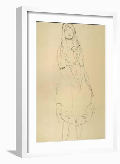 Girl Standing with Hands Clasped-Gustav Klimt-Framed Giclee Print