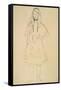 Girl Standing with Her Hands Resting on Her Hip-Gustav Klimt-Framed Stretched Canvas
