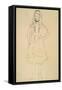 Girl Standing with Her Hands Resting on Her Hip-Gustav Klimt-Framed Stretched Canvas