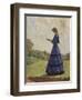 Girl Stands in a Field Reading Her Book-Harold Knight-Framed Photographic Print