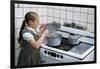 Girl Stirring Soup in Kitchen-William P. Gottlieb-Framed Photographic Print