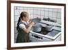 Girl Stirring Soup in Kitchen-William P. Gottlieb-Framed Photographic Print