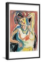 Girl Streching-Ernst Ludwig Kirchner-Framed Art Print