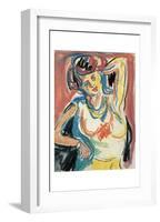 Girl Streching-Ernst Ludwig Kirchner-Framed Art Print