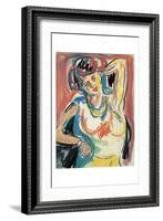 Girl Streching-Ernst Ludwig Kirchner-Framed Art Print