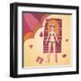 Girl Sunbathing-smilewithjul-Framed Art Print