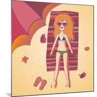 Girl Sunbathing-smilewithjul-Mounted Art Print