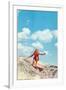 Girl Surfing, Santa Barbara, California-null-Framed Art Print