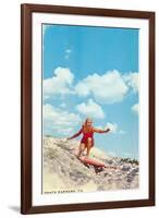 Girl Surfing, Santa Barbara, California-null-Framed Art Print