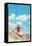 Girl Surfing, Santa Barbara, California-null-Framed Stretched Canvas