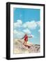 Girl Surfing, Santa Barbara, California-null-Framed Art Print