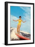 Girl Surfing-null-Framed Art Print