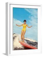 Girl Surfing-null-Framed Art Print