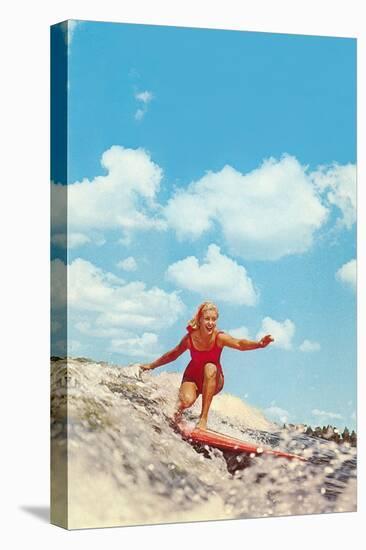 Girl Surfing-null-Stretched Canvas