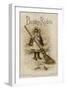 Girl Sweeps Snow C1886-null-Framed Art Print