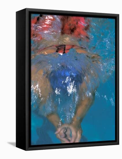 Girl Swimming, Santa Fe, New Mexico, USA-Lee Kopfler-Framed Stretched Canvas