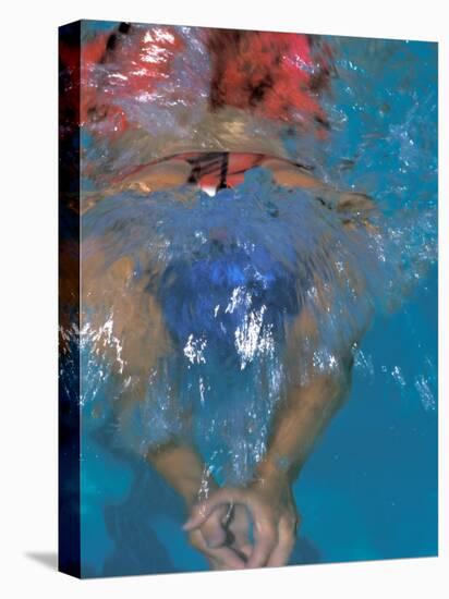 Girl Swimming, Santa Fe, New Mexico, USA-Lee Kopfler-Stretched Canvas