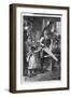 Girl Takes Doll to Shop-Robert Barnes-Framed Art Print