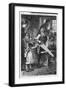 Girl Takes Doll to Shop-Robert Barnes-Framed Art Print