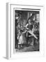 Girl Takes Doll to Shop-Robert Barnes-Framed Art Print