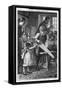 Girl Takes Doll to Shop-Robert Barnes-Framed Stretched Canvas