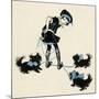 Girl Taking Pet Dogs for a Walk Getting Tangled Up-Honor C. Appleton-Mounted Art Print